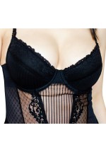 Sexy Lace Corset Body Shaper Boned Underwired Bustier 